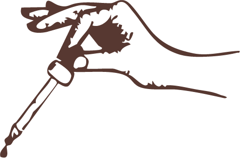 Hand pinching dropper full of oil